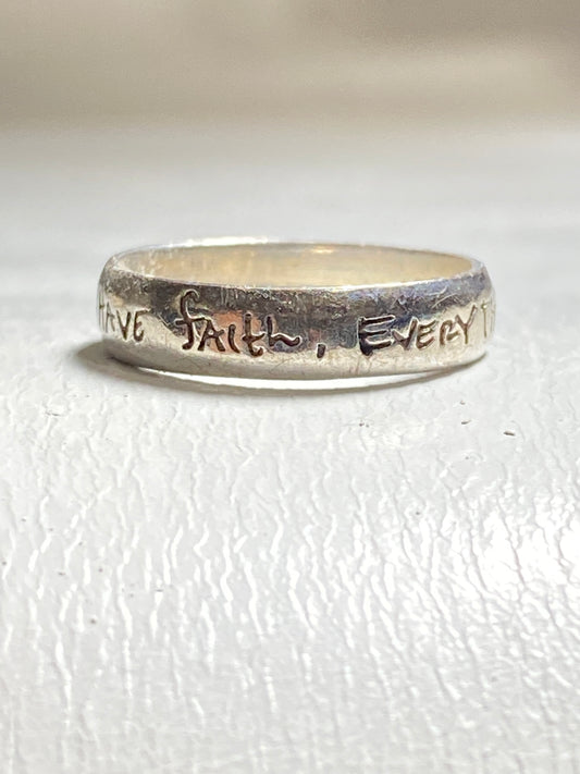 Faith ring Everything is Possible When you have faith band words sterling silver