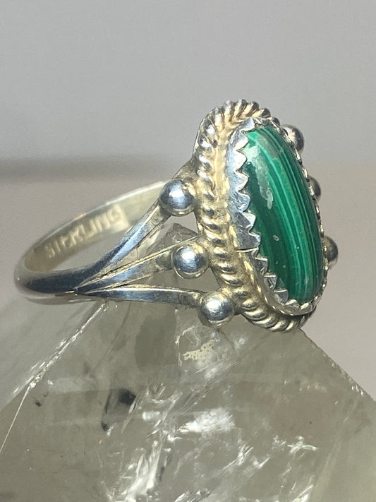 Malachite ring sterling silver pinky Navajo southwest