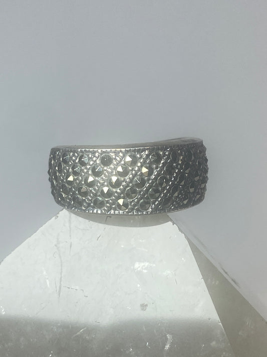 Marcasite ring Judith Jack wide band sterling silver women
