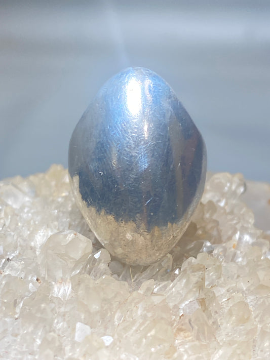 Long ring size 8.75 dome cigar knuckle armor band sterling silver women