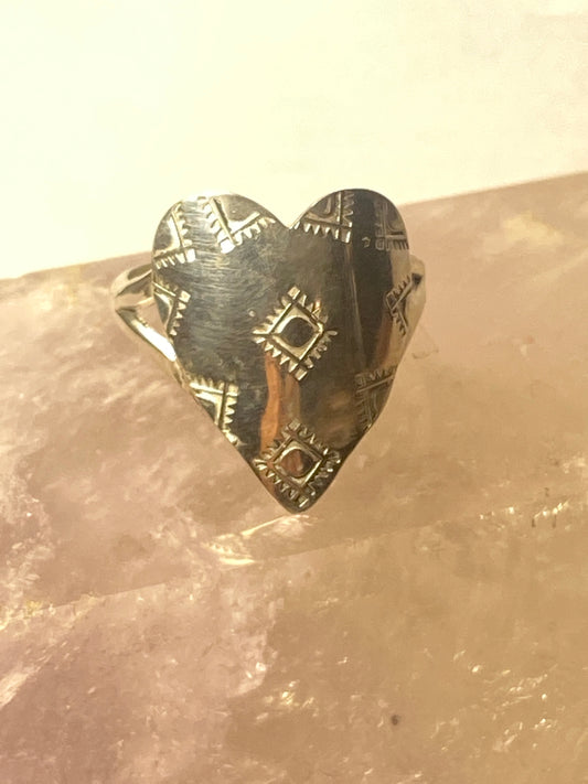 Heart ring size 10.25 love valentine southwest sterling silver women