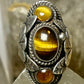 Tiger Eye ring size 6 adj poison Mexican  sterling silver women