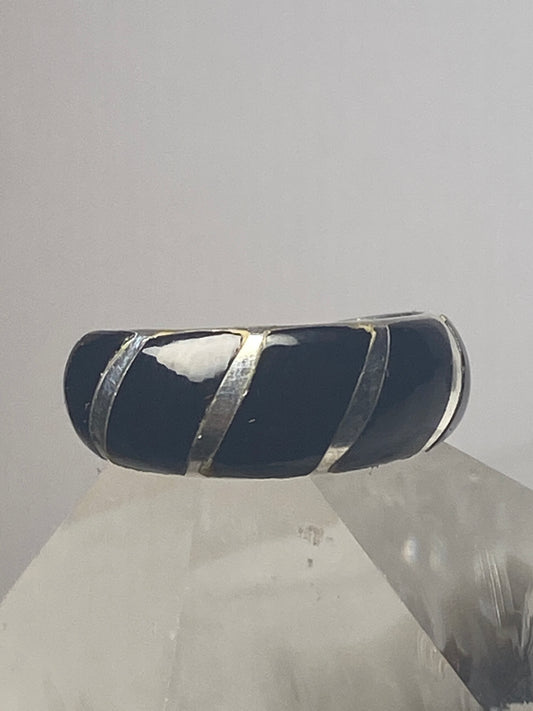 Onyx ring pinky band southwest sterling silver women girls