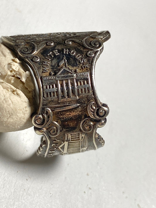 Spoon ring White House Washington DC US Treasury Mt Vernon band sterling silver