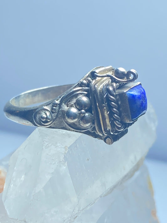 Poison ring blue lapis sterling silver women girls
