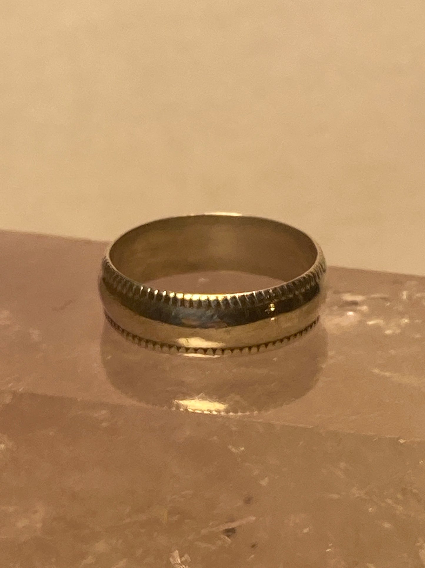 wedding ring size 7.25 plain band sterling silver southwest women men