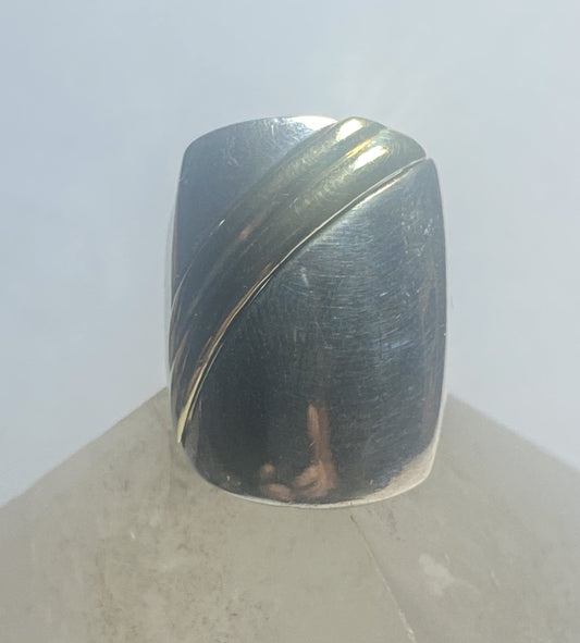 Knuckle ring chunky cigar band sterling silver women