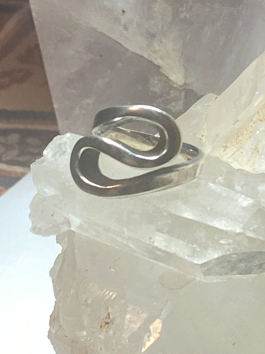 Curve ring size 5.25 wave band southwest sterling silver women girls