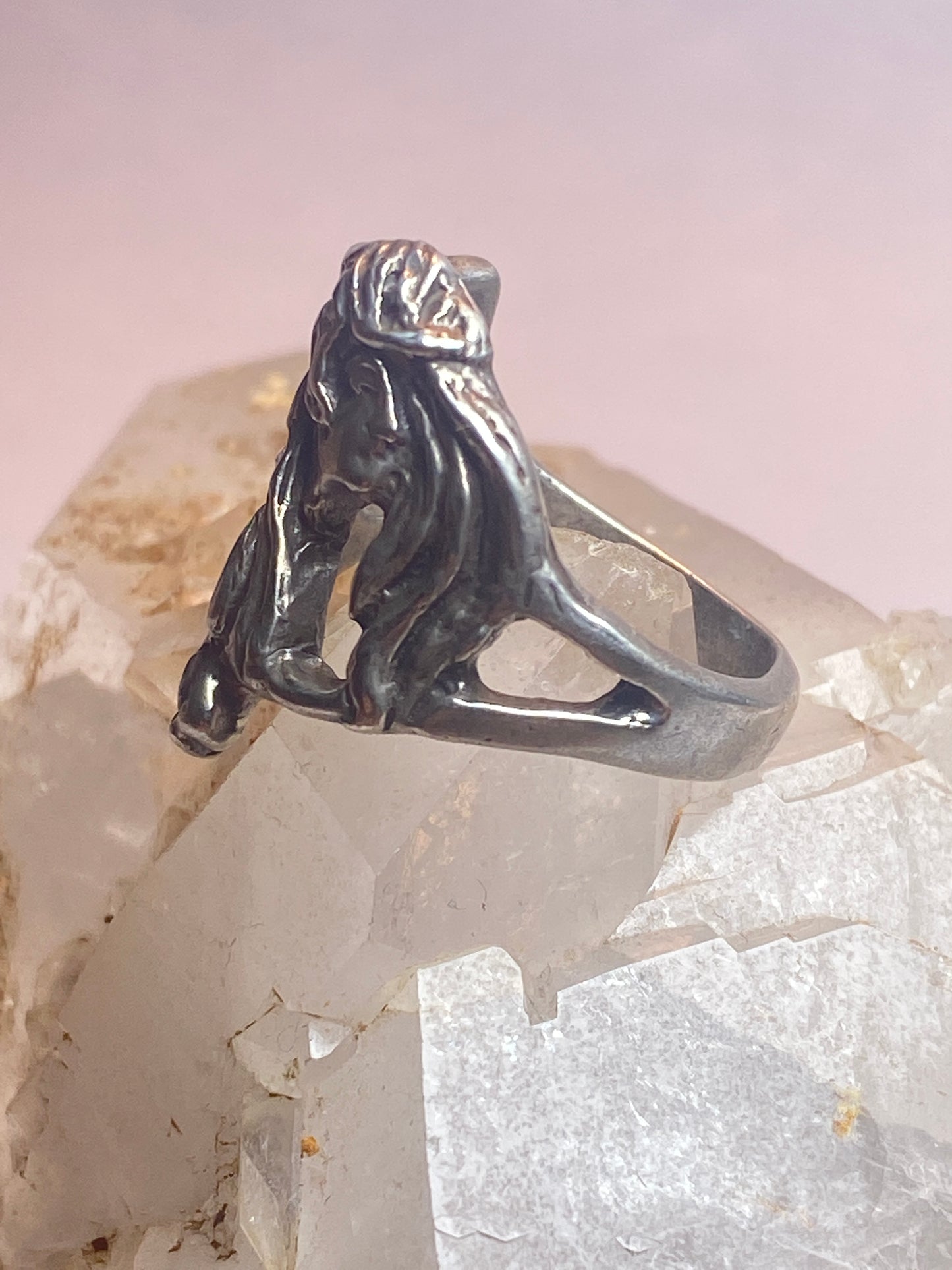 Lady ring size 6 profile long hair sterling silver women