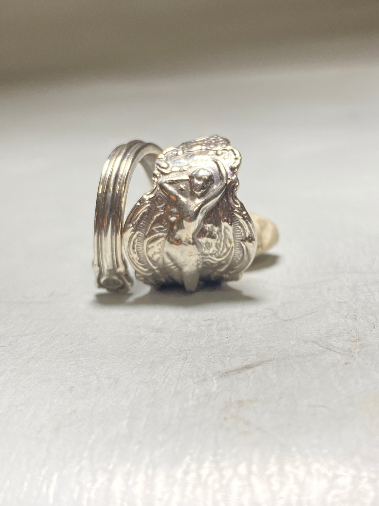 Spoon ring Venus Naked Lady woman band sterling silver