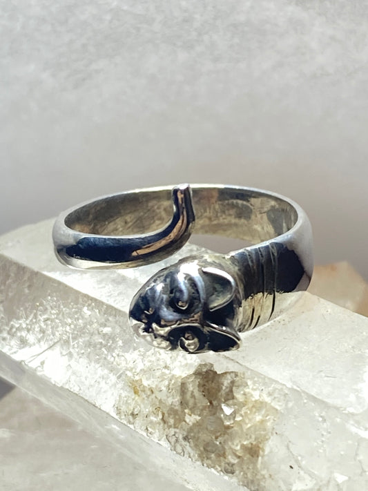 Cat ring size 7.50 wrap around band sterling silver