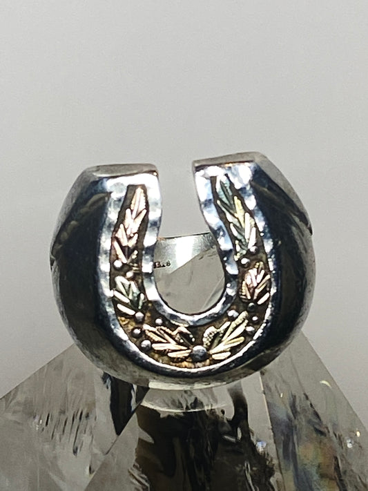 Horseshoe ring size 6.75 Black Hills Gold sterling silver with overlay 12K