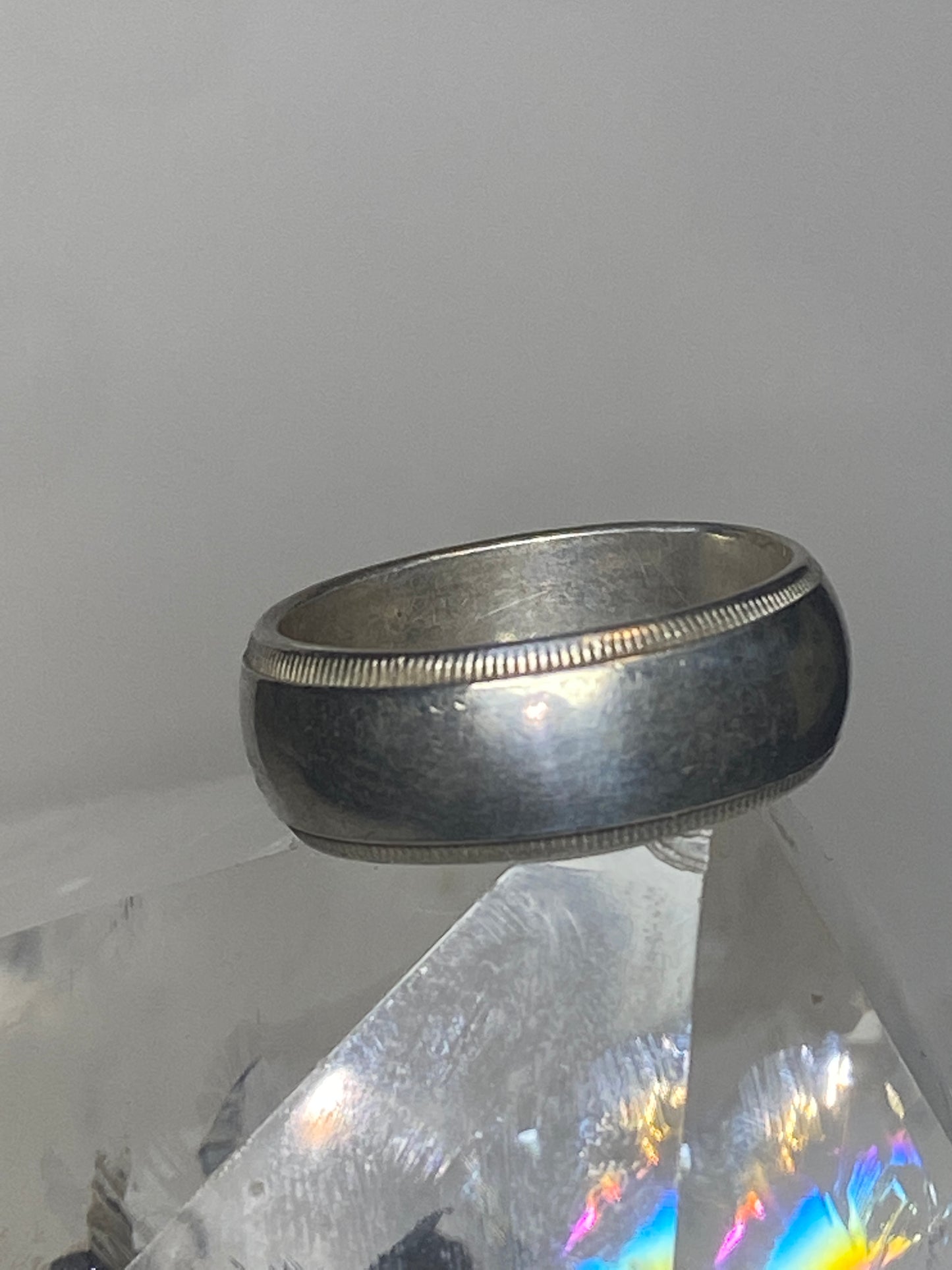 Vintage Plain ring size 5.25 wedding band stacker sterling silver S