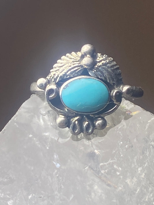 Turquoise Ring southwest pinky sterling silver women girl qq