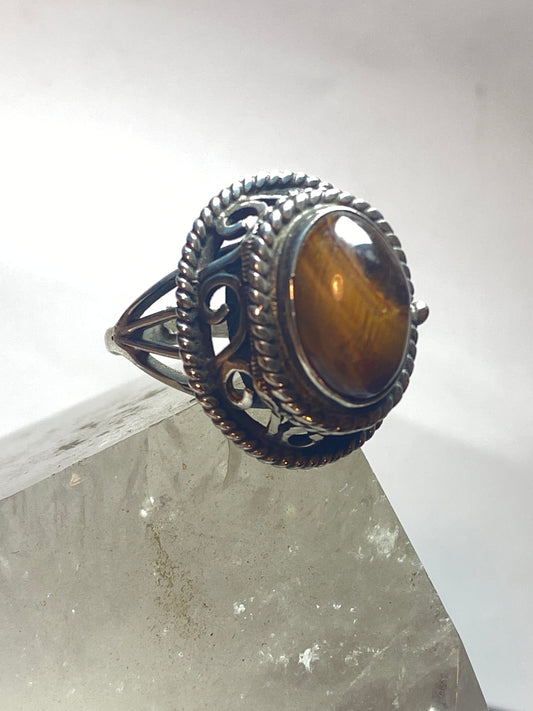 Poison ring size 6 Tiger Eye Mexico sterling silver women girls