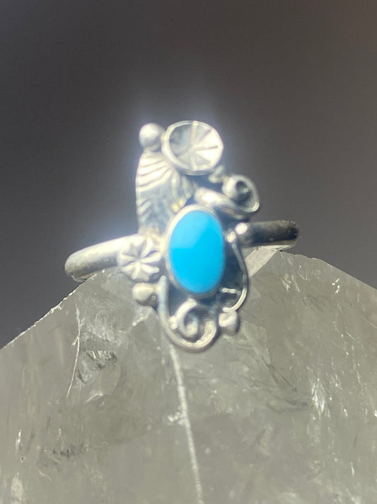 Turquoise Ring southwest pinky sterling silver women girl ij