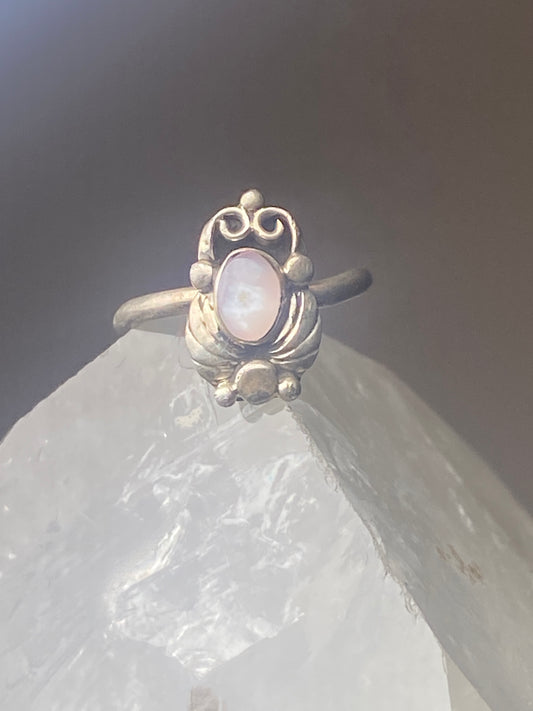 Mother of pearl Ring southwest pinky sterling silver women girl 0