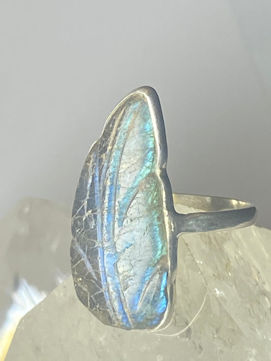 Labradorite leaf ring southwest sterling silver women