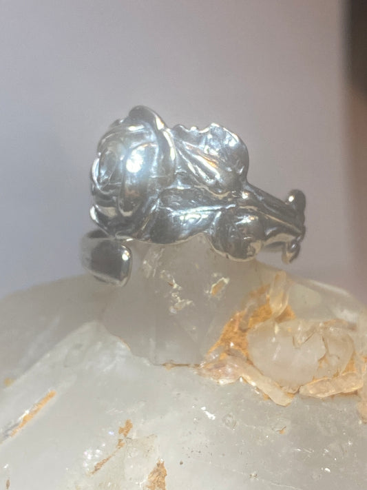 Rose spoon ring flower rose floral band sterling silver women girls g