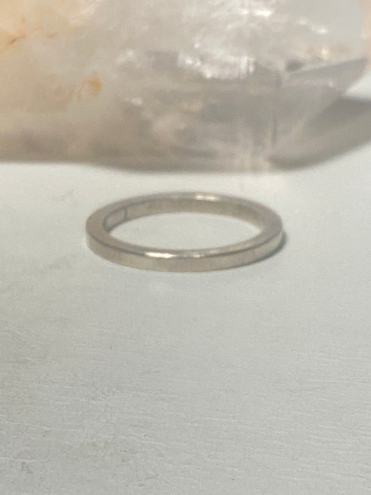 Plain ring flat modern slick stacker band sterling silver women girls