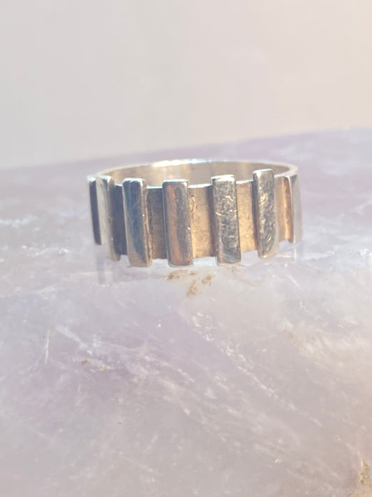 Striped ring size 6.75 vertical thumb band sterling silver girls women
