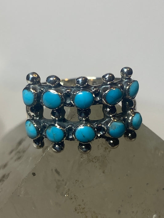 Turquoise ring man stones band sterling silver women girls