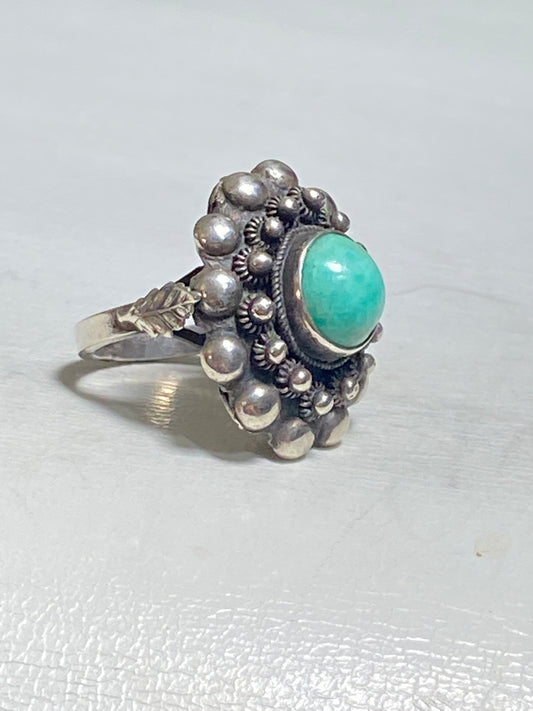 Art Deco ring flower floral band sterling silver women girls