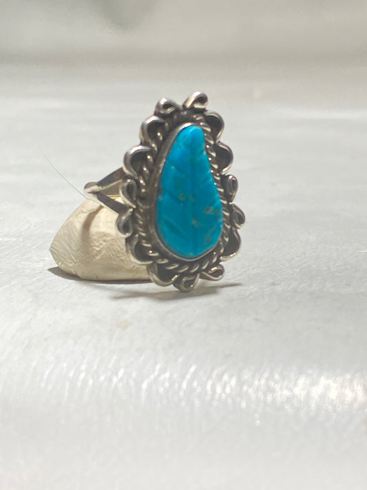 Turquoise ring southwest sterling silver band women girls