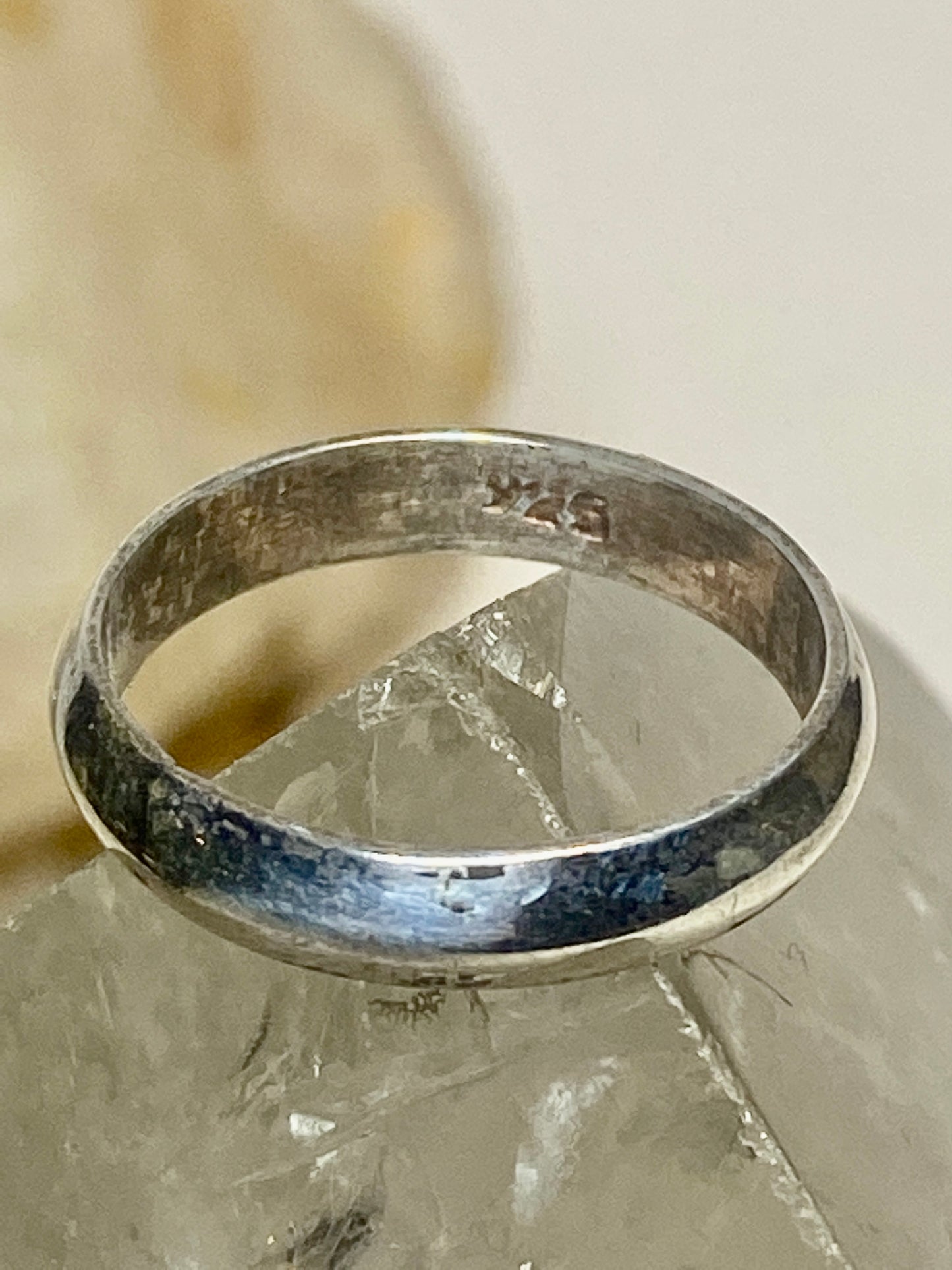 Plain ring wedding pinky band stacker sterling silver women girls a