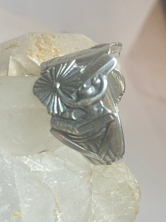 Graduation spoon ring globe books Aladdin's lamp band sterling silver women girls