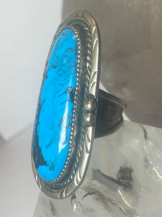 Navajo Ring long turquoise southwest sterling silver women girl