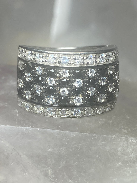 Checkerboard ring size 5.50 cocktail band sterling silver women girls
