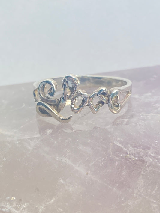 Love ring size 10.75 word band sterling silver girls women
