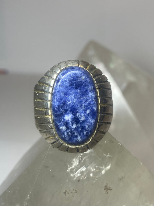Blue Lapis? sodalite ring size 12.75 southwest sterling silver women men