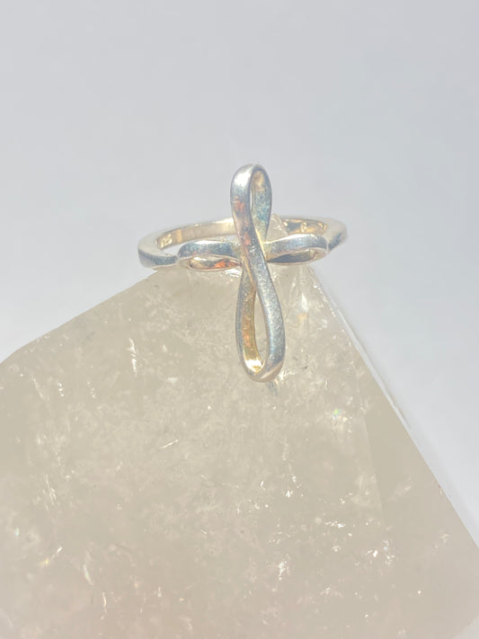 Cross ring religious band sterling silver women girls