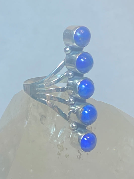 Blue Lapis ring size 8.50 long southwest sterling silver women girls