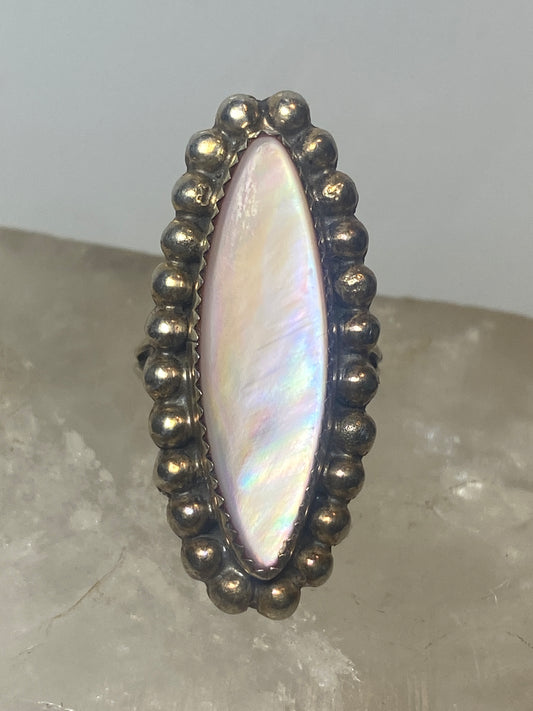 Mother of Pearl ring size 6 southwest Navajo sterling silver women girls