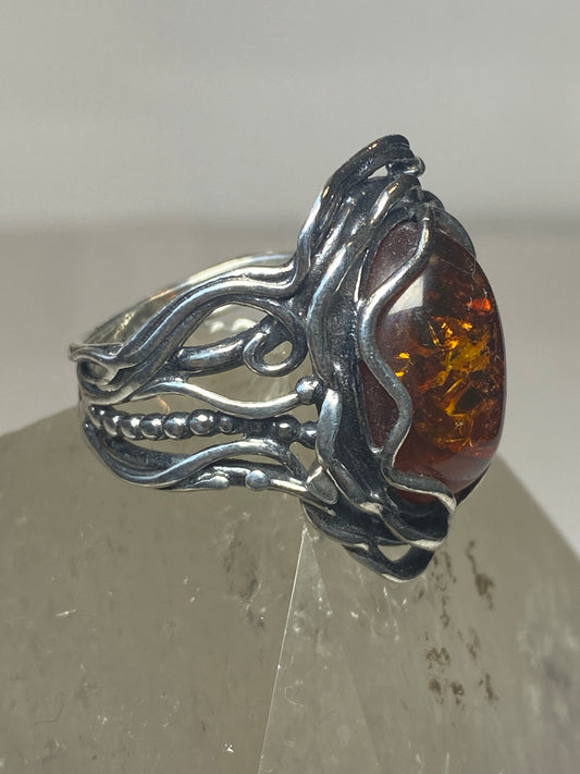 Amber ring Israel by PZ boho sterling silver women girls