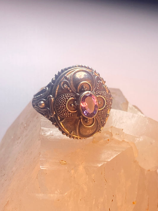 Poison ring size 7.50 amethyst sterling silver women girls