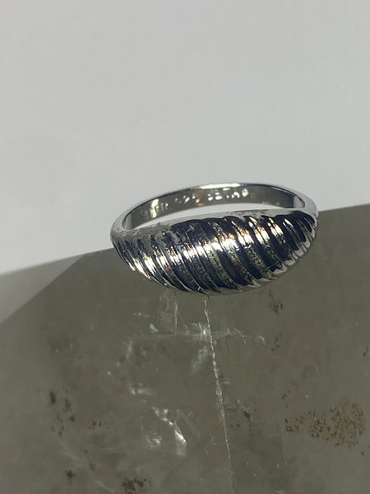 Shrimp design band slender pinky ring sterling silver women girls