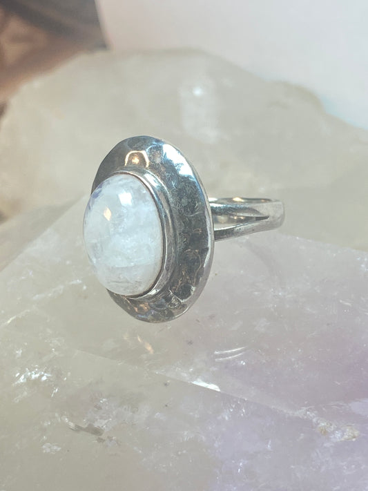 Moonstone ring size 5.75 oval band sterling silver women girls