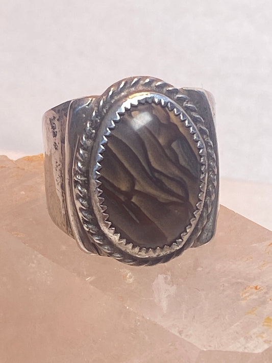 Agate ring size 7.75 southwest sterling silver women men