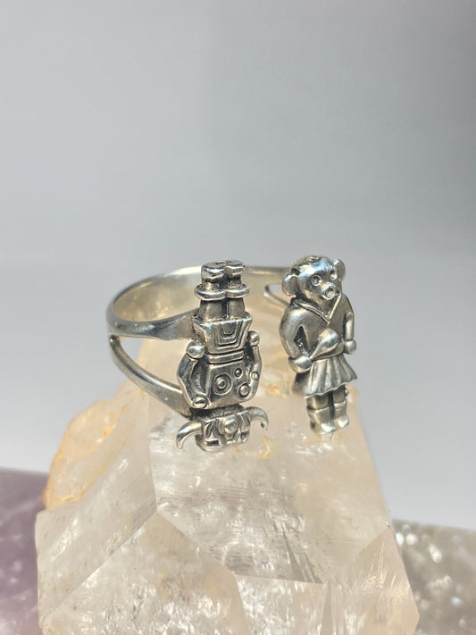 Mudhead kachina figurative ring southwest sterling silver women girls