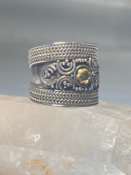 Cigar band size 6.75 wide rope ring sterling silver women girls