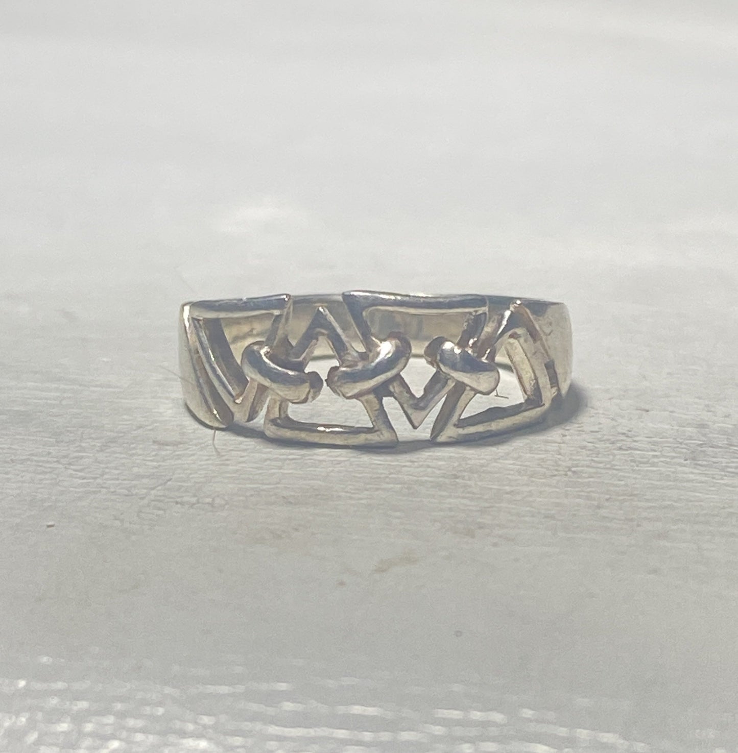 Geometric ring triangles band sterling silver women girls
