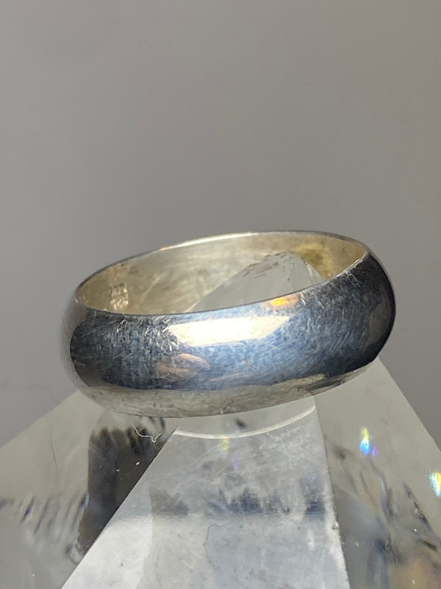 Vintage Plain ring size 5.75 wedding band stacker sterling silver D