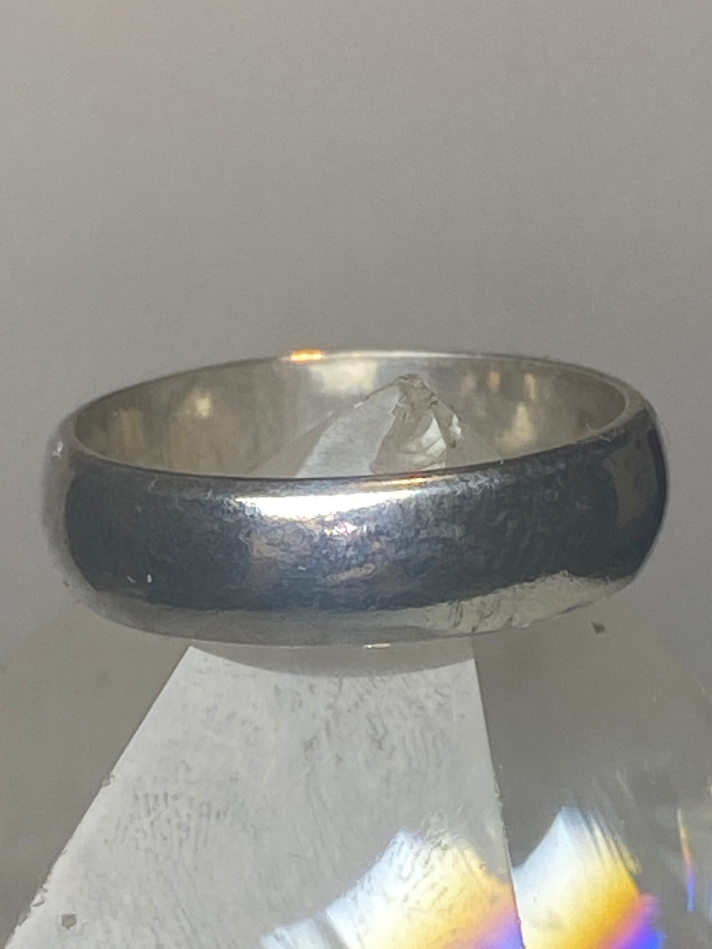 Vintage Plain ring size 5.50 wedding band stacker sterling silver U