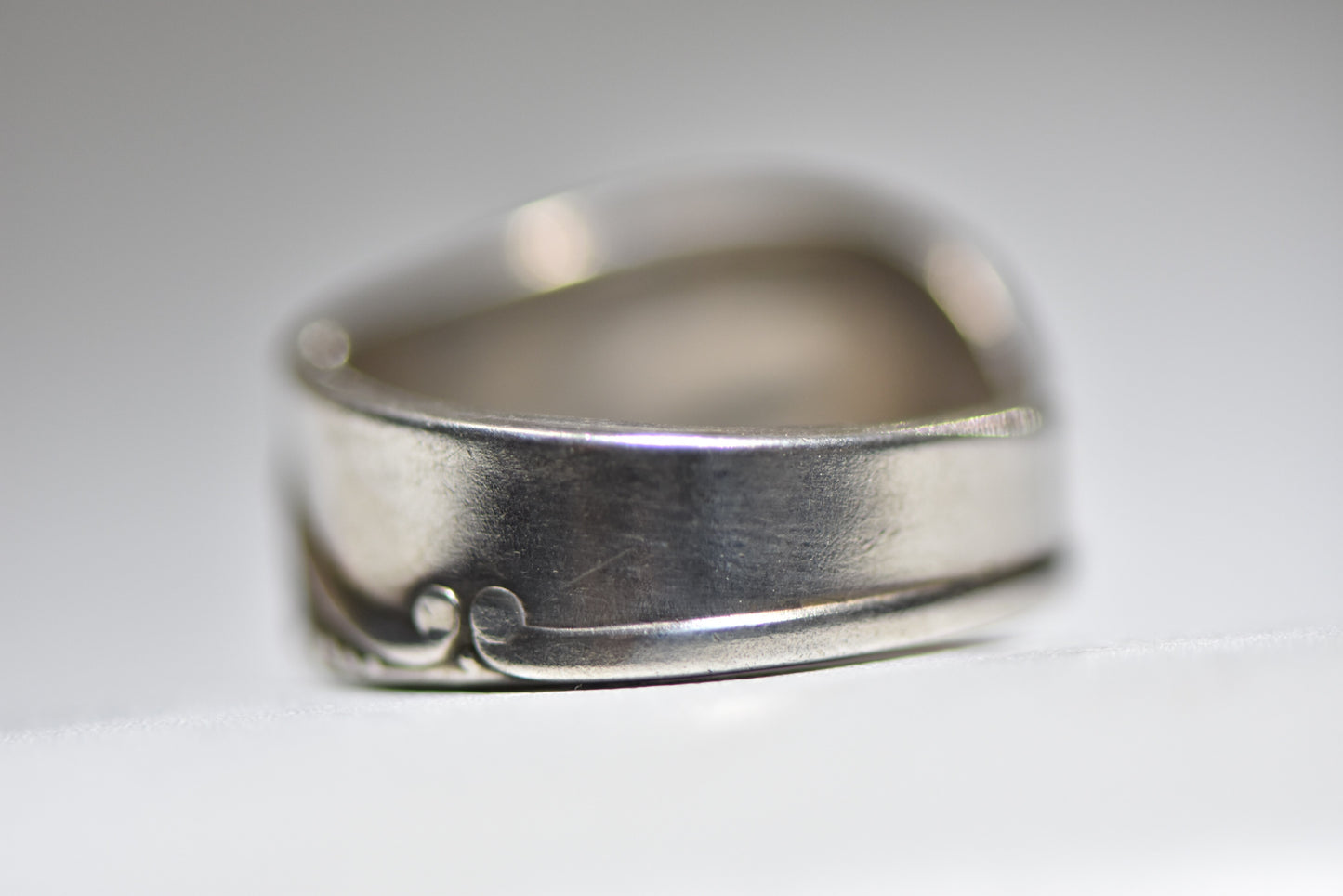 Gerber Spoon Ring Baby Band Sterling Silver Plate Women Size 7.50