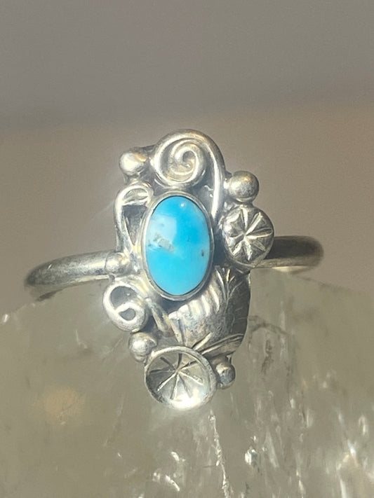 Turquoise ring southwest pinky floral leaves blossom baby children women girls n