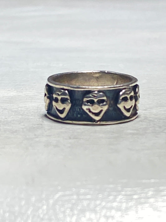 Alien ring face band sterling silver women men girls boys